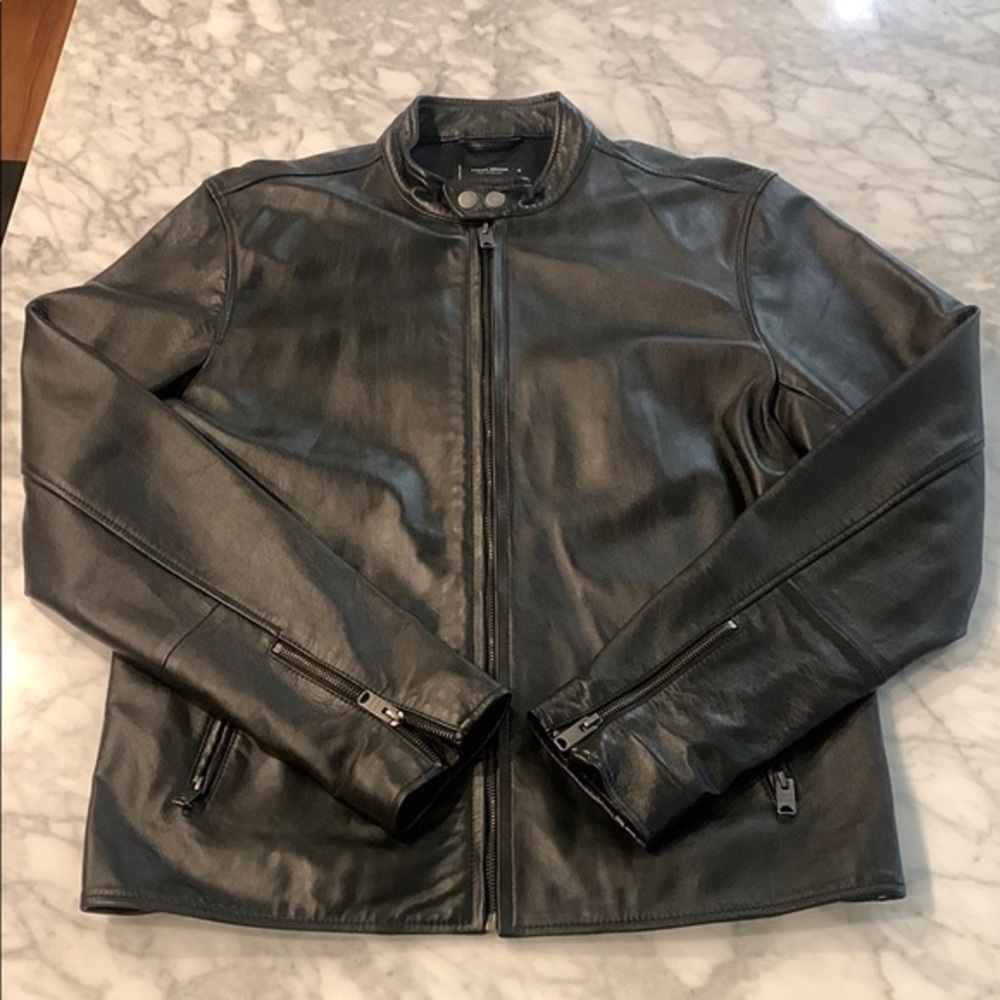 Lucky Brand Clean Leather motorcycle Jacket, size medium